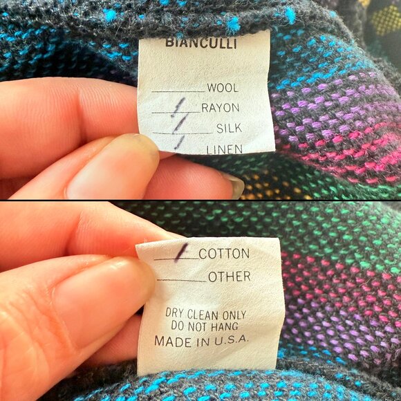 Vintage 80s Bianculli Neon Geometric Maximalist Women's Sweater Size L RARE - Picture 17 of 17